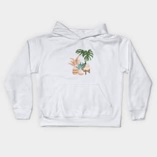 Monstera Plant Illustration Kids Hoodie